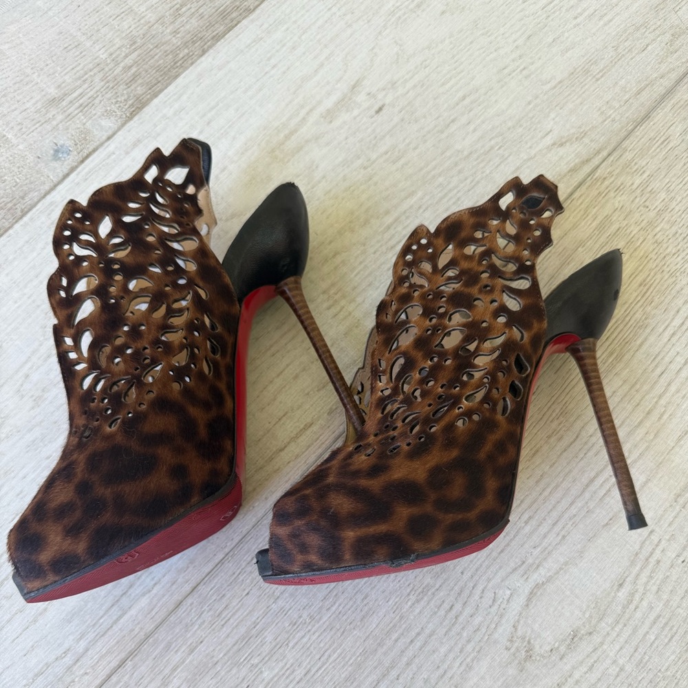 Brown and Black Cutout Stiletto Heels